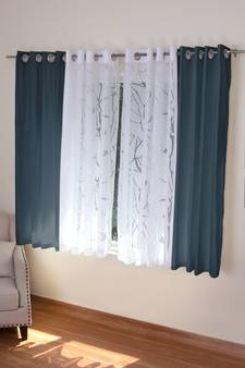 ROSARA HOME Mateo Wallace Pack of 4 Window Curtains