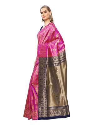Pink Woven art silk  Saree With Blouse 2
