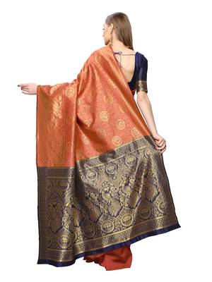 Magenta Woven Poly Silk Saree With Blouse 3