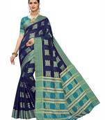 Purple Woven Poly Silk Saree With Blouse