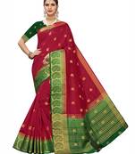 Red Woven art silk  Saree With Blouse