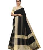 Black Woven Poly Silk Saree With Blouse