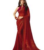 Ruby Printed Chiffon Saree With Blouse