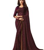 Purple Printed Chiffon Saree With Blouse