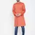 Orange Plain Pure Cotton Men Kurtas