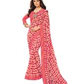 Light Pink Printed Georgette Saree With Blouse