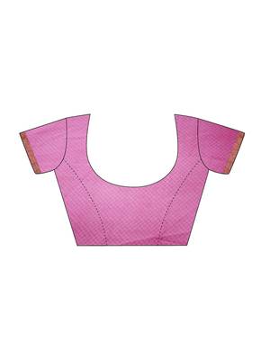 Pink Printed Georgette Saree With Blouse 4