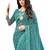 Teal Printed Georgette Saree With Blouse