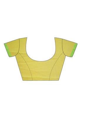 Yellow Printed Georgette Saree With Blouse 4
