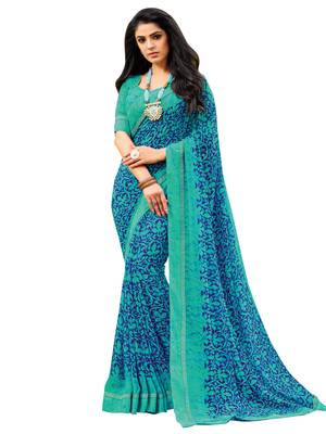 Coral Printed Georgette Saree With Blouse 1