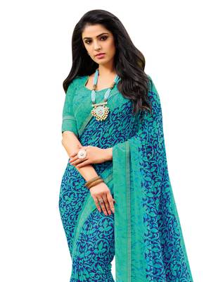 Coral Printed Georgette Saree With Blouse 2