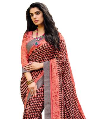 Coral Printed Georgette Saree With Blouse 2