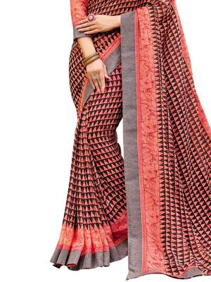Coral Printed Georgette Saree With Blouse 3