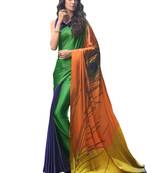 Multicolor Printed Chiffon Saree With Blouse