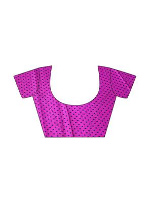 Pink Printed Chiffon Saree With Blouse 4