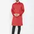 Red Plain Pure Cotton Men Kurtas