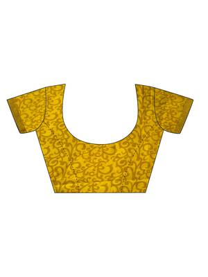 Mustard Printed Georgette Saree With Blouse 4