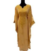 beige georgette moroccan dubai kaftan farasha aari and stone work dress