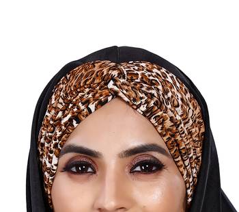 Justkartit Women Chiffon Lycra Printed Tie Knot Ready To Wear Hijab Scarf 3