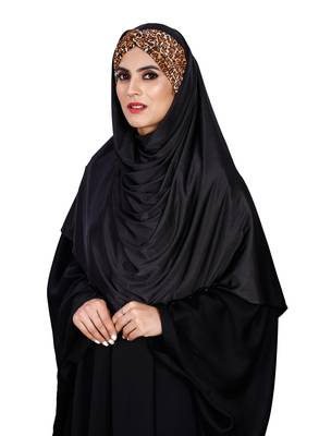 Justkartit Women Chiffon Lycra Printed Tie Knot Ready To Wear Hijab Scarf 4