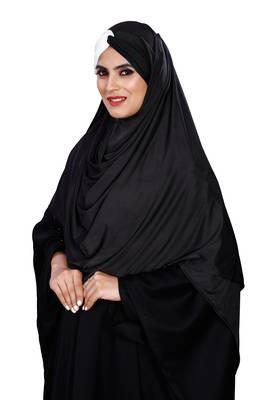 Justkartit Women Chiffon Lycra Plain Tie Knot Turban Style Instant Hijab Scarf 5