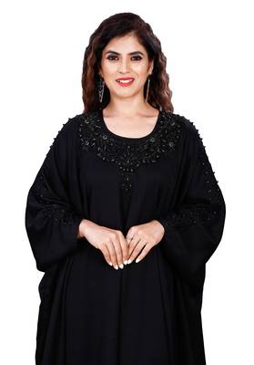 Justkartit Women Korean Nida Hand Work Kaftan Abaya 2
