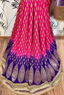 Maroon Embroidered Pure Viscose Saree With Blouse 3