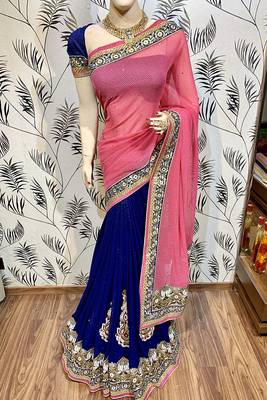 Pink Embroidered Pure Silk Saree With Blouse 1