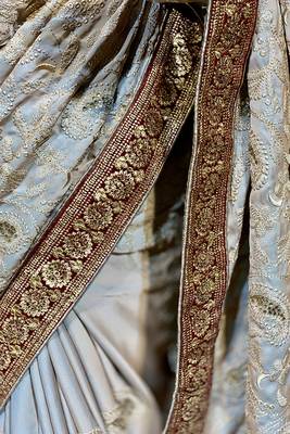 Light Pink Embroidered Pure Satin Saree With Blouse 4