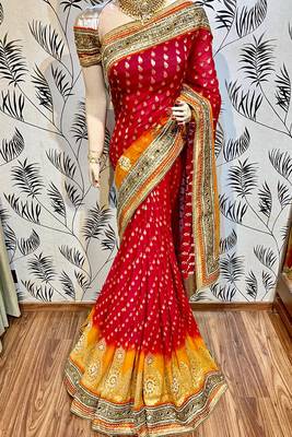 Maroon Embroidered Pure Viscose Saree With Blouse 1