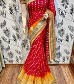 Maroon Embroidered Pure Viscose Saree With Blouse