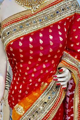 Maroon Embroidered Pure Viscose Saree With Blouse 2