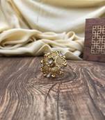 American Diamond Stone Flower Ring