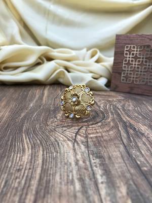 American Diamond Stone Flower Ring 2