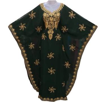 green georgette moroccan dubai kaftan farasha aari and stone work dress 1