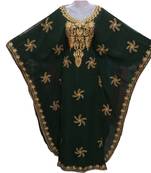 green georgette moroccan dubai kaftan farasha aari and stone work dress