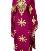 wine georgette moroccan dubai kaftan farasha aari and stone work dress