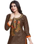 Red embroidered cotton silk salwar