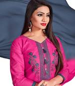 Pink embroidered cotton silk salwar