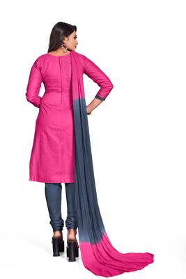Pink embroidered cotton silk salwar 3