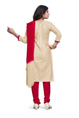 Cream embroidered cotton silk salwar 4