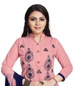 Pink embroidered cotton silk salwar
