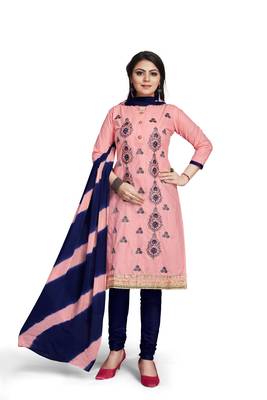 Pink embroidered cotton silk salwar 2