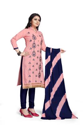 Pink embroidered cotton silk salwar 3