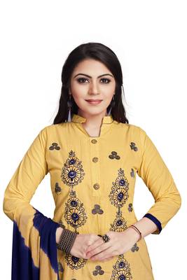 Cream embroidered cotton silk salwar 1
