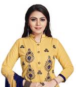 Cream embroidered cotton silk salwar