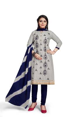 Grey embroidered cotton silk salwar 2