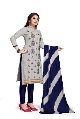 Grey embroidered cotton silk salwar 3