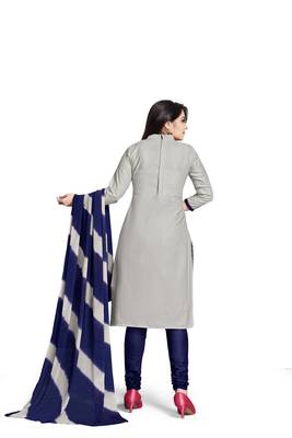 Grey embroidered cotton silk salwar 4