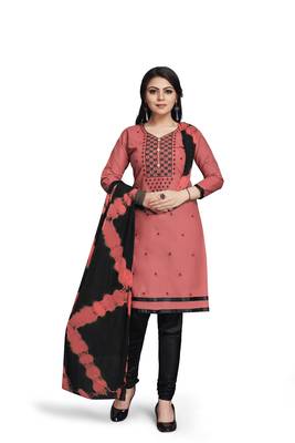 Light-pink embroidered cotton silk salwar 2